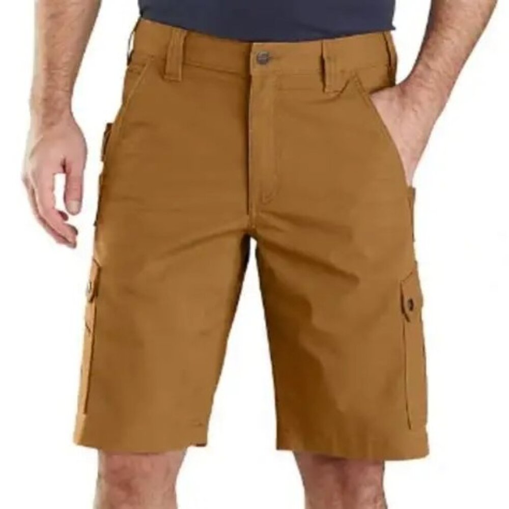NWT Carhartt M's Rugged Flex Relaxed Fit Ripstop Cargo Short- Dark Khaki